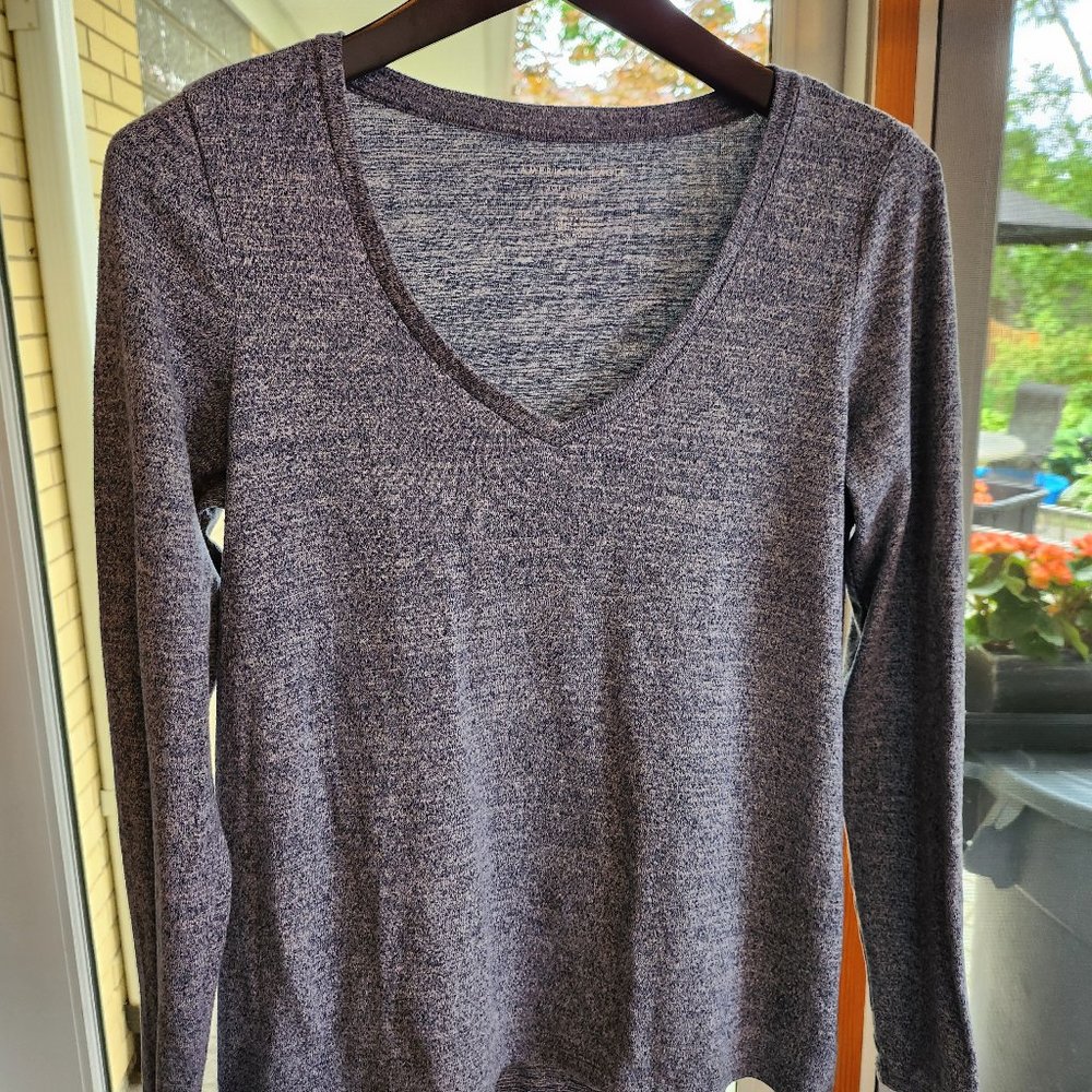 Denim Blue Long Sleeve Lightweight Sweater
